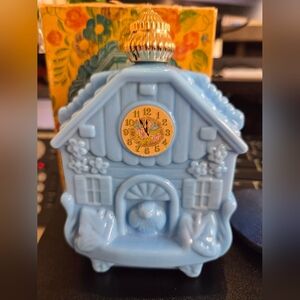 Avon Blue Cuckoo Clock Perfume Bottle